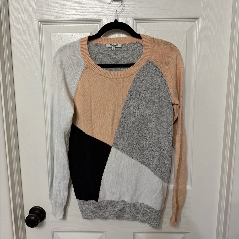 Madewell colorblock‎ sweater crewneck size small